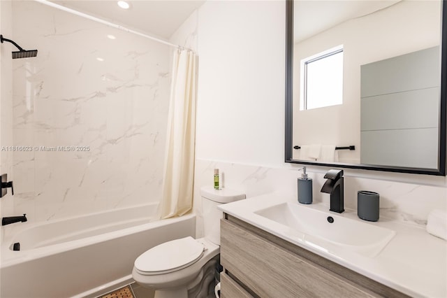 3645 SW 3rd St, Miami, FL 33135 - full bathroom with vanity, shower / bath combo, and toilet