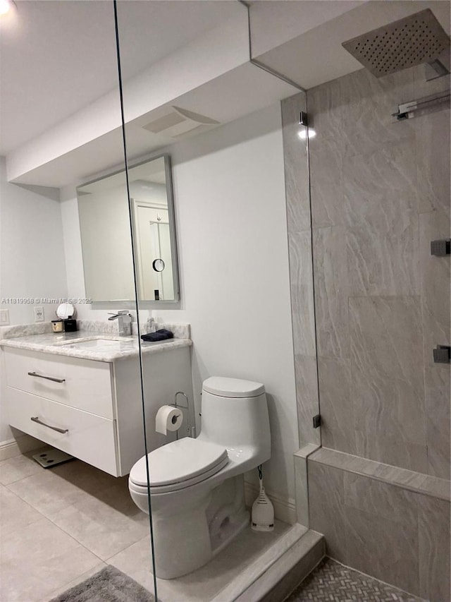 531 N Ocean Blvd Unit 404, Pompano Beach, FL 33062 - full bath featuring tile patterned flooring, walk in shower, and vanity