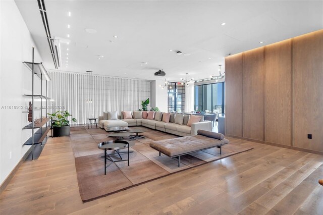 601 NE 6th St Unit 3709, Miami, FL 33132 - living room with light wood finished floors