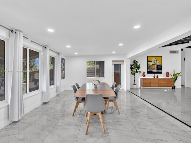 2454 W Nassau Ln, Fort Lauderdale, FL 33312 - dining area featuring light marble finish floors and recessed lighting
