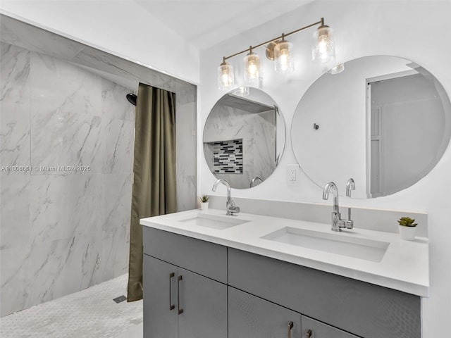 2454 W Nassau Ln, Fort Lauderdale, FL 33312 - full bathroom featuring double vanity and a marble finish shower