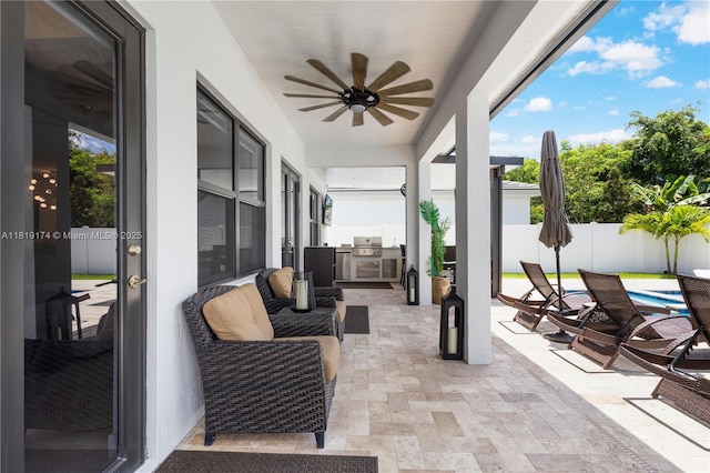17540 SW 46th St, Miramar, FL 33029 - view of patio / terrace featuring ceiling fan
