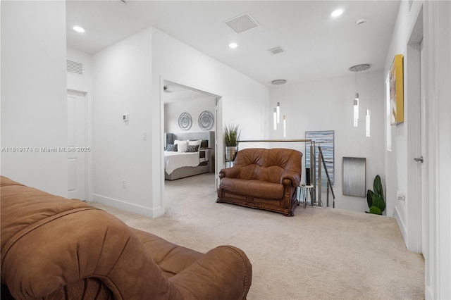 17540 SW 46th St, Miramar, FL 33029 - carpeted living area featuring baseboards and recessed lighting