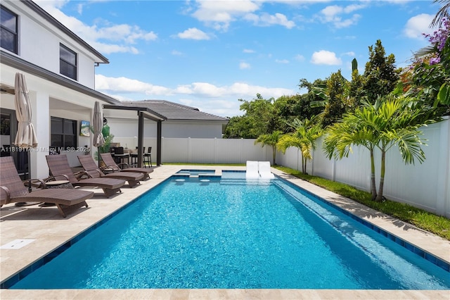 17540 SW 46th St, Miramar, FL 33029 - view of pool featuring a fenced backyard and a patio
