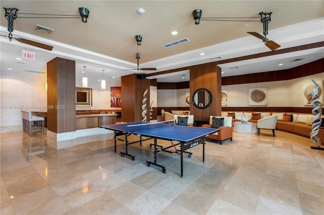 1945 S Ocean Dr Unit 2209, Hallandale Beach, FL 33009 - game room featuring a tray ceiling