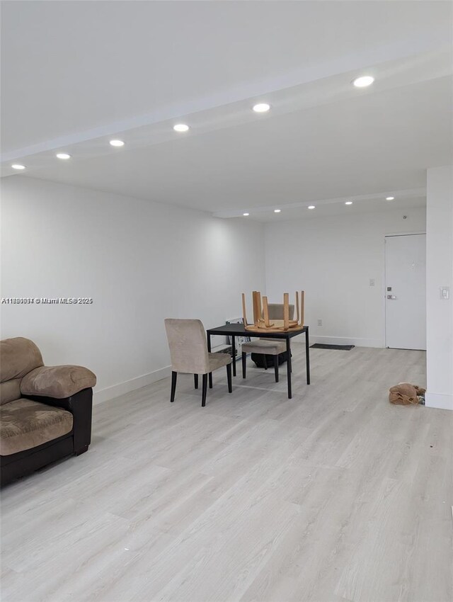 2801 NE 183rd St Unit 1709W, Aventura, FL 33160 - dining area with recessed lighting, baseboards, and light wood finished floors