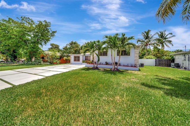 14925 NE 7th Ave, Miami, FL 33161 - rear view of house featuring cooling unit, stucco siding, and driveway