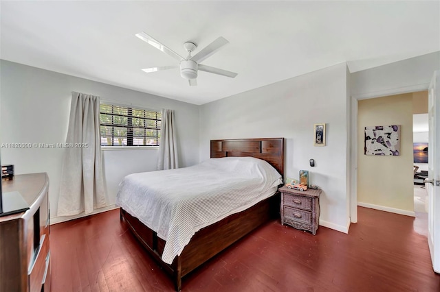 14925 NE 7th Ave, Miami, FL 33161 - bedroom with wood finished floors, a ceiling fan, and baseboards