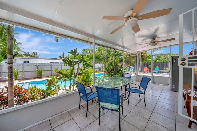 14925 NE 7th Ave, Miami, FL 33161 - sunroom / solarium with ceiling fan and outdoor dining space
