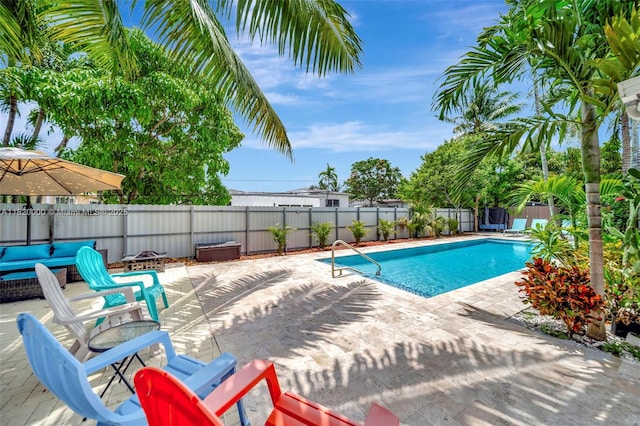 14925 NE 7th Ave, Miami, FL 33161 - view of swimming pool with a patio area and a fenced backyard