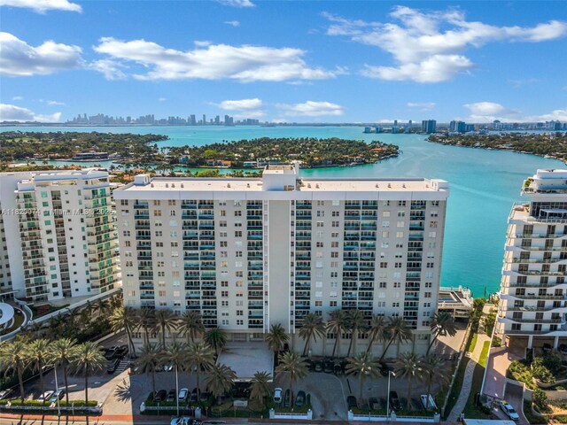 6770 Indian Creek Dr Unit 7B, Miami Beach, FL 33141 - drone / aerial view of city skyline and a nearby body of water