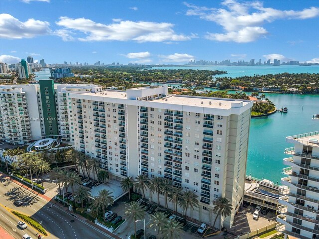 6770 Indian Creek Dr Unit 7B, Miami Beach, FL 33141 - drone / aerial view of skyline and a large body of water