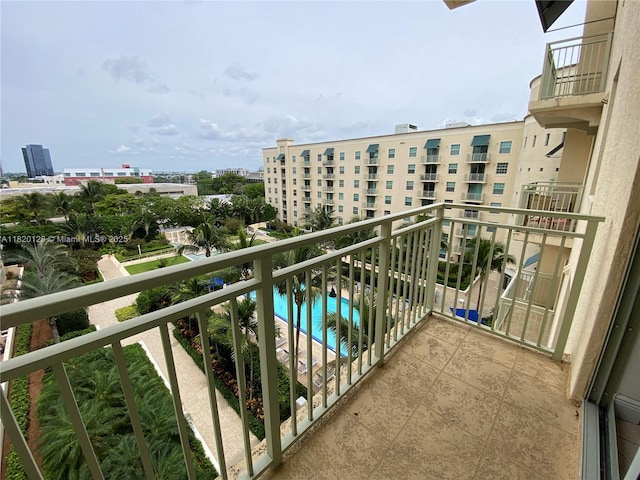 610 Clematis St Unit 721, West Palm Beach, FL 33401 - balcony with view of pool area and a city view