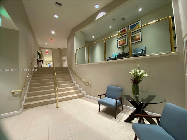 610 Clematis St Unit 721, West Palm Beach, FL 33401 - lobby with stairway and recessed lighting