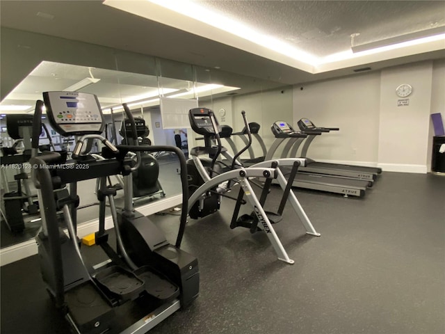 610 Clematis St Unit 721, West Palm Beach, FL 33401 - gym with a textured ceiling and baseboards