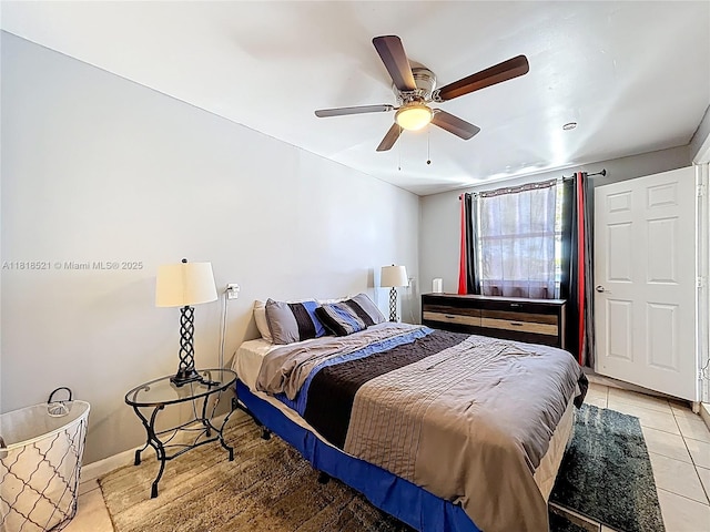 1301 SW 33rd Ter, Fort Lauderdale, FL 33312 - bedroom featuring a ceiling fan and light tile patterned floors