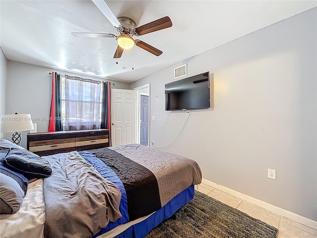 1301 SW 33rd Ter, Fort Lauderdale, FL 33312 - tiled bedroom featuring baseboards and ceiling fan