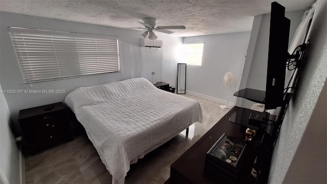 6810 Douglas St, Hollywood, FL 33024 - bedroom with a textured ceiling, a ceiling fan, and a textured wall
