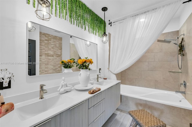 4740 NW 84th Ct Unit 38, Doral, FL 33166 - bathroom featuring double vanity and tiled shower / bath
