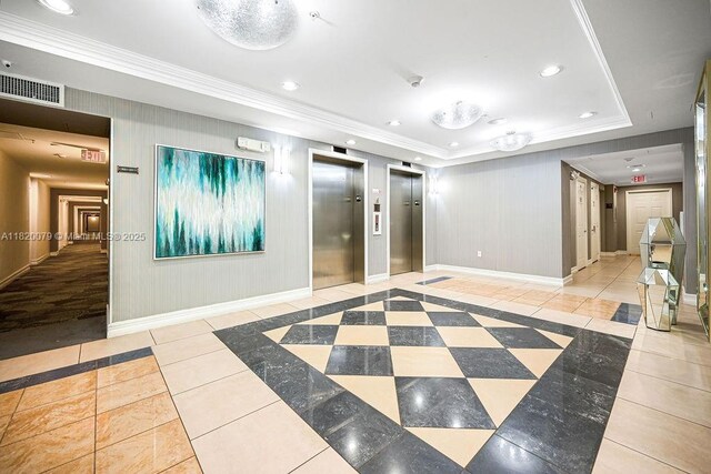 1900 Van Buren St Unit 209B, Hollywood, FL 33020 - building lobby featuring recessed lighting and crown molding