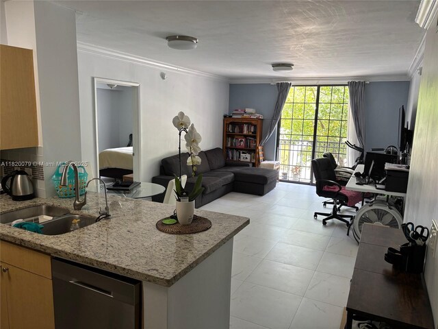 1900 Van Buren St Unit 209B, Hollywood, FL 33020 - home office featuring crown molding