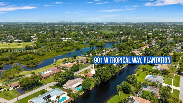 901 W Tropical Way, Plantation, FL 33317 - aerial perspective of suburban area with a nearby body of water