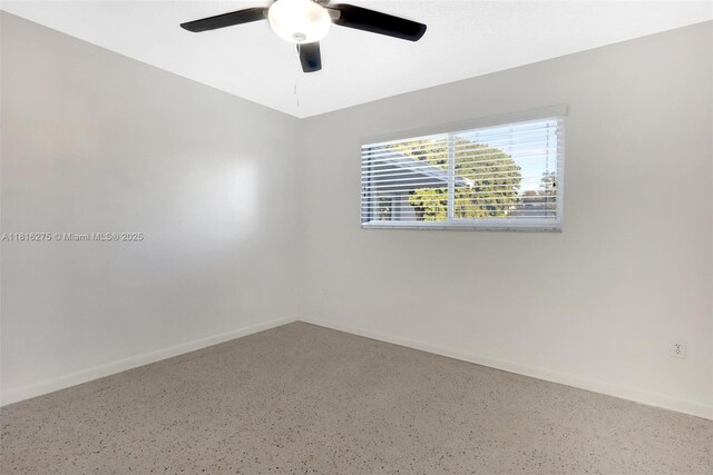 3421 SW 4th St, Miami, FL 33135 - unfurnished room featuring a ceiling fan and speckled floor