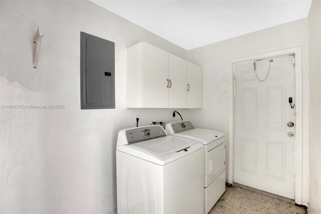 3421 SW 4th St, Miami, FL 33135 - washroom with electric panel, independent washer and dryer, and cabinet space