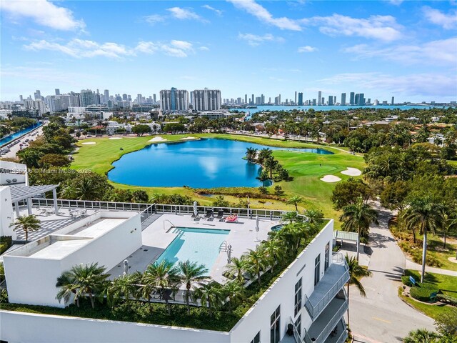 2001 Meridian Ave Unit 516, Miami Beach, FL 33139 - aerial view of city skyline and a nearby body of water