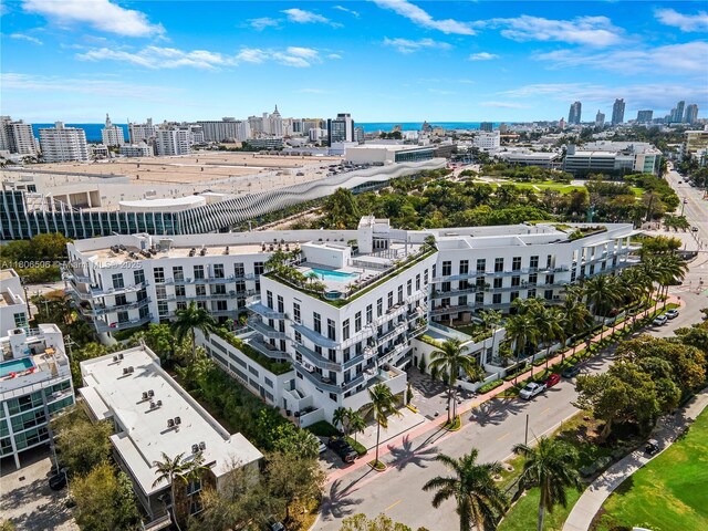 2001 Meridian Ave Unit 516, Miami Beach, FL 33139 - aerial view of city skyline and a large body of water