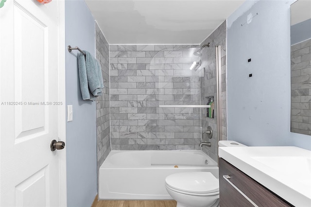 251 W Palm Cir W Unit 207, Pembroke Pines, FL 33025 - full bathroom with vanity, shower / tub combination, and wood finished floors