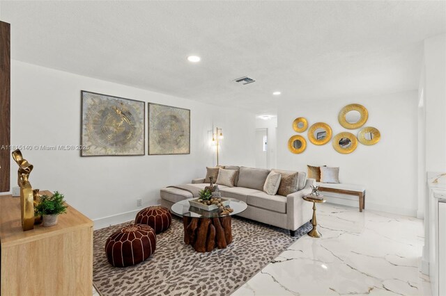 1365 SW 14th St, Boca Raton, FL 33486 - living room with recessed lighting and marble finish floors