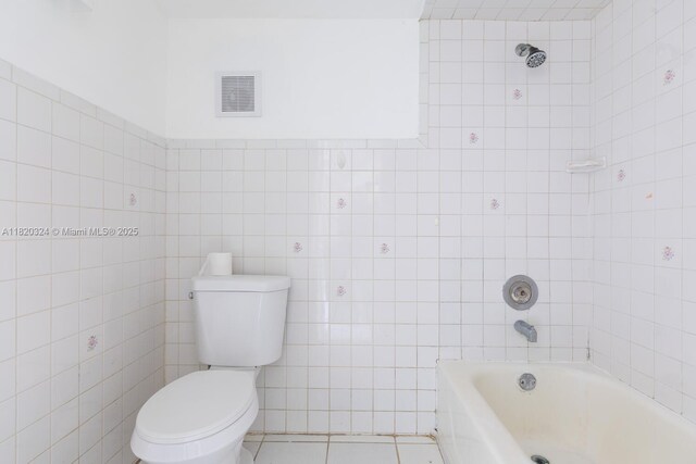 14850 Naranja Lakes Blvd Unit B1B, Homestead, FL 33032 - bathroom with a bath, tile walls, tile patterned flooring, and a shower