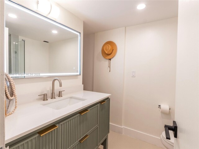 5701 Collins Ave Unit 307, Miami Beach, FL 33140 - full bath with vanity and recessed lighting