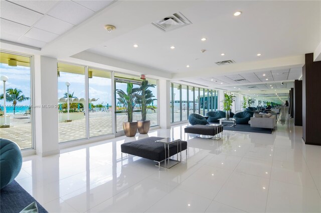 5701 Collins Ave Unit 307, Miami Beach, FL 33140 - common area featuring expansive windows and recessed lighting