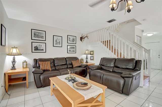 20865 NW 3rd Ln, Pembroke Pines, FL 33029 - living area featuring light tile patterned floors and stairs