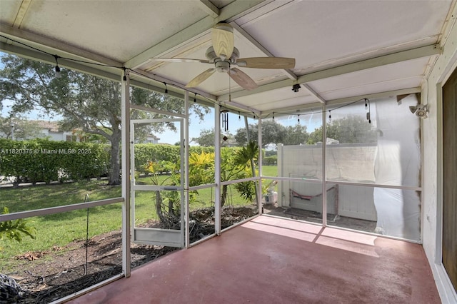 20865 NW 3rd Ln, Pembroke Pines, FL 33029 - unfurnished sunroom with a ceiling fan