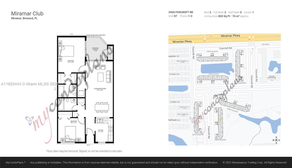 3400 Foxcroft Rd Unit 107, Miramar, FL 33025 - view of property floor plan
