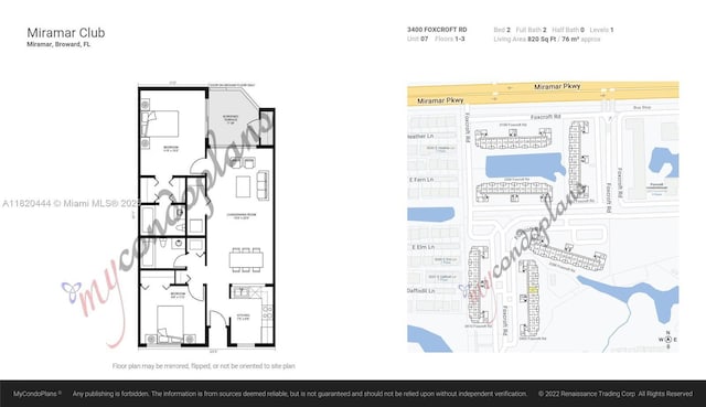 3400 Foxcroft Rd Unit 107, Miramar, FL 33025 - view of property floor plan