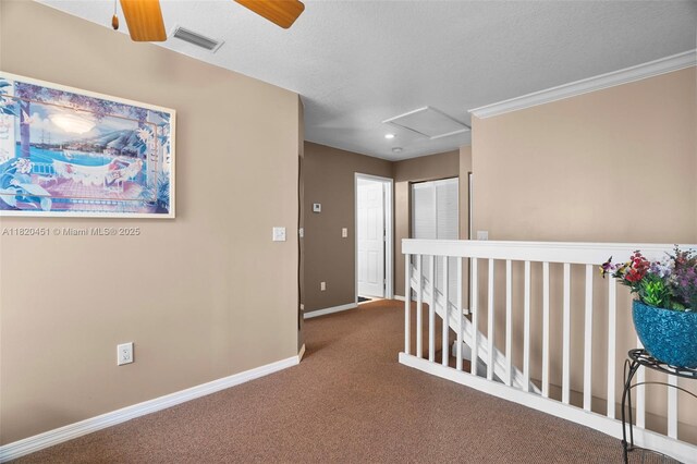1762 E Trafalgar Cir, Hollywood, FL 33020 - hallway with an upstairs landing, attic access, carpet, and recessed lighting
