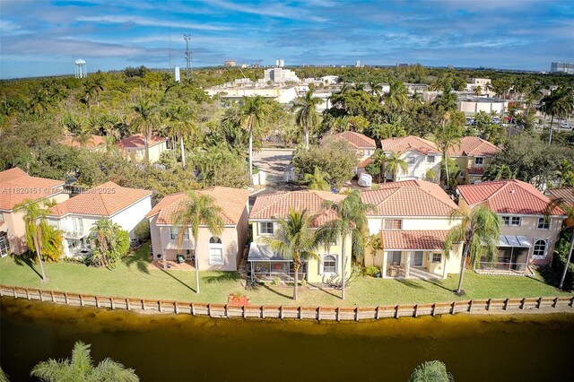 1762 E Trafalgar Cir, Hollywood, FL 33020 - aerial perspective of suburban area featuring a large body of water