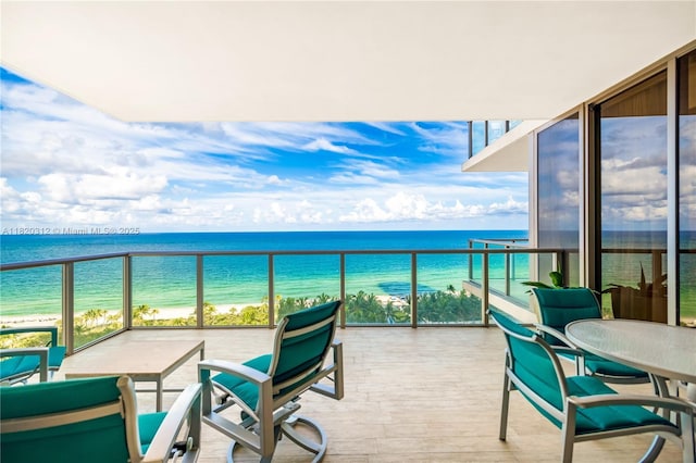 9705 Collins Ave Unit 1101N, Bal Harbour, FL 33154 - balcony featuring view of water and beach