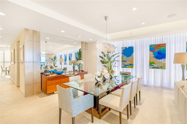 9705 Collins Ave Unit 1101N, Bal Harbour, FL 33154 - dining room featuring light wood finished floors and recessed lighting
