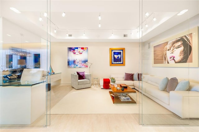 9705 Collins Ave Unit 1101N, Bal Harbour, FL 33154 - living area featuring wood finished floors and track lighting