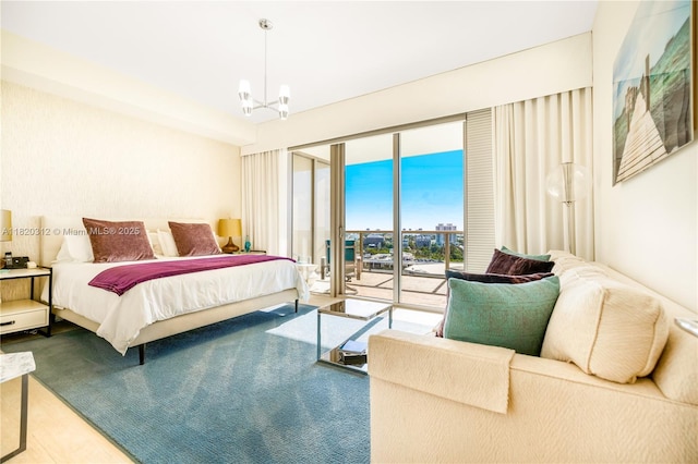 9705 Collins Ave Unit 1101N, Bal Harbour, FL 33154 - bedroom with access to exterior and wood finished floors