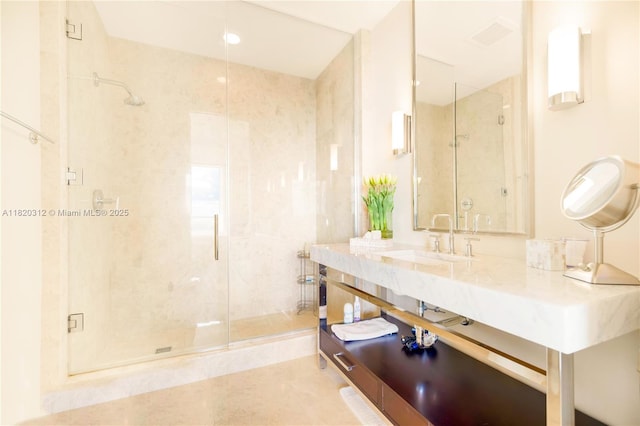 9705 Collins Ave Unit 1101N, Bal Harbour, FL 33154 - bathroom with a shower stall and vanity
