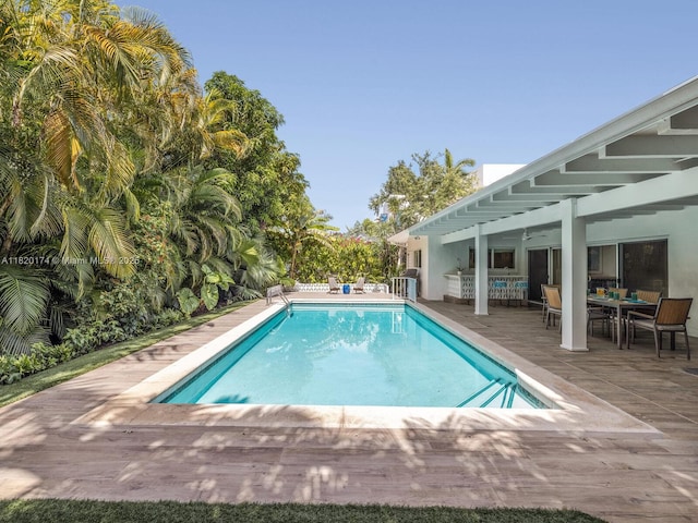 1130 NE 91st Ter, Miami Shores, FL 33138 - outdoor pool featuring outdoor dining area and a patio area