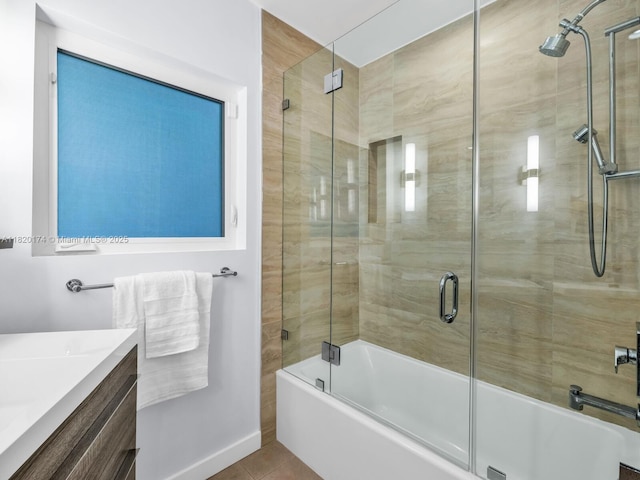 1130 NE 91st Ter, Miami Shores, FL 33138 - full bathroom with combined bath / shower with glass door, vanity, and tile patterned flooring