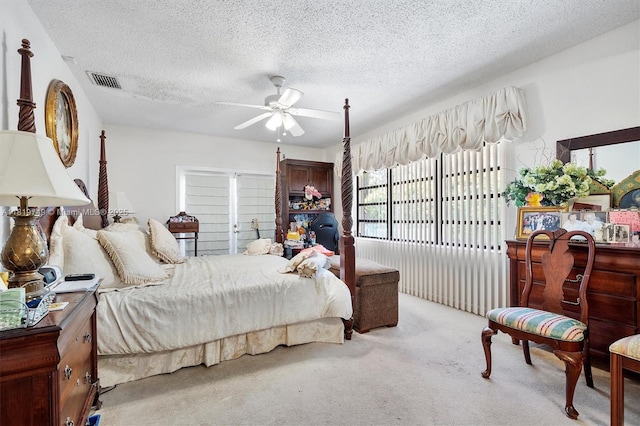 96 Bal Cross Dr, Bal Harbour, FL 33154 - carpeted bedroom with a textured ceiling and ceiling fan