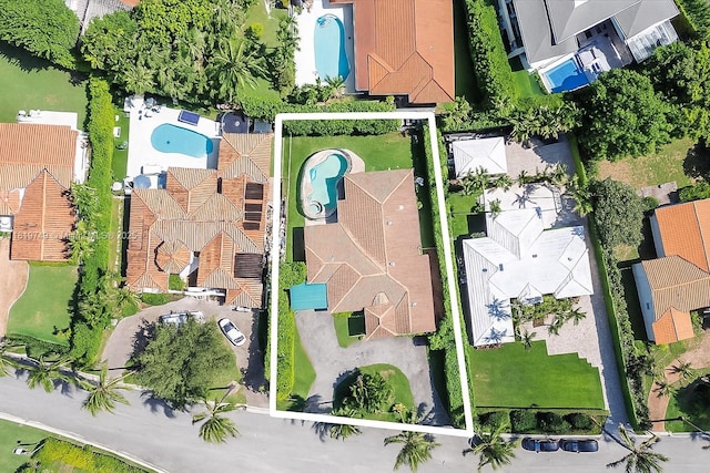 96 Bal Cross Dr, Bal Harbour, FL 33154 - aerial view of property's location with a pool area and property boundaries highlighted